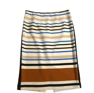 White House Black Market Ottoman Ponte Striped Pencil Skirt Size 0 Knee Length